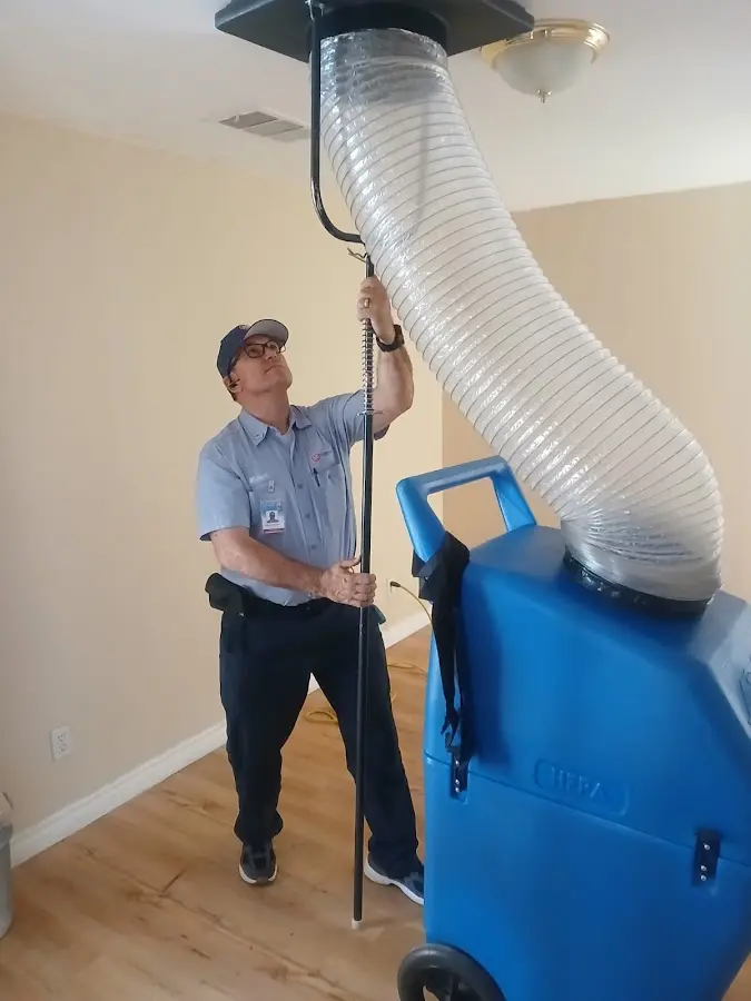 Mini Split Installation technician using HEPA equipment in Mesquite